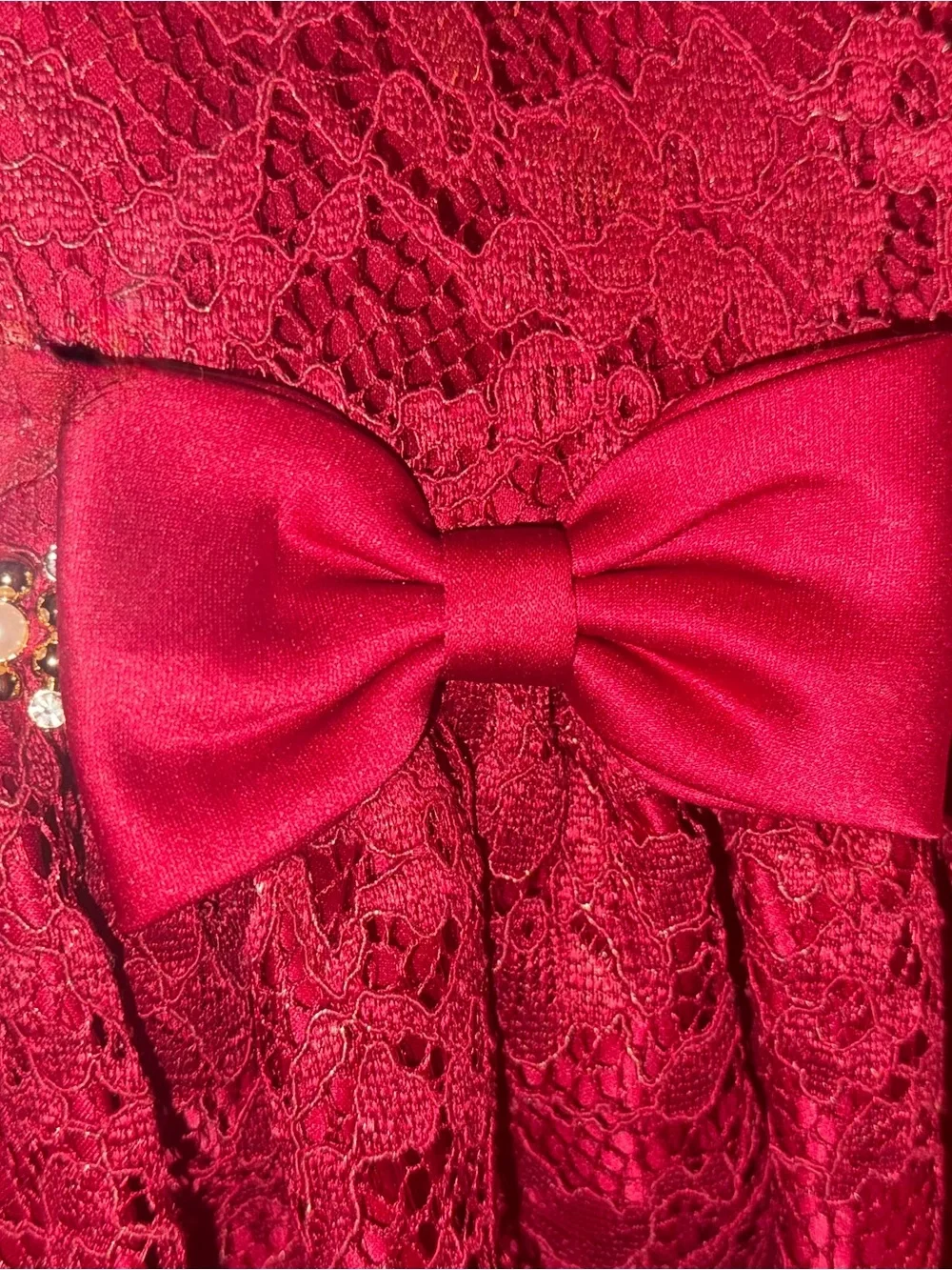 American Princess Girls 3T Burgundy Lace Holiday Party Dress